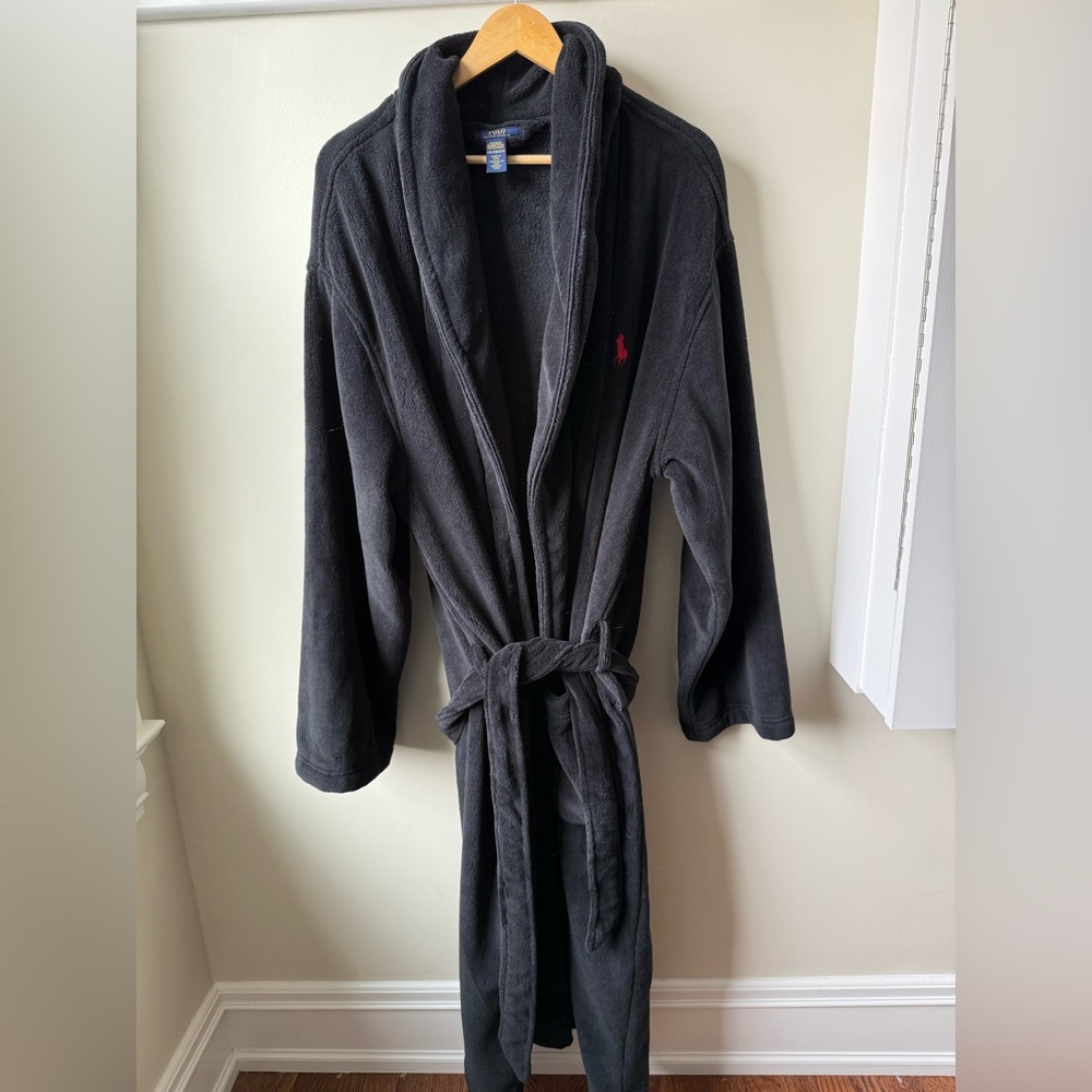POLO RALPH LAUREN Microfiber Plush‎ Robe Spa Loungewear Bathrobe Cozy Soft L XL